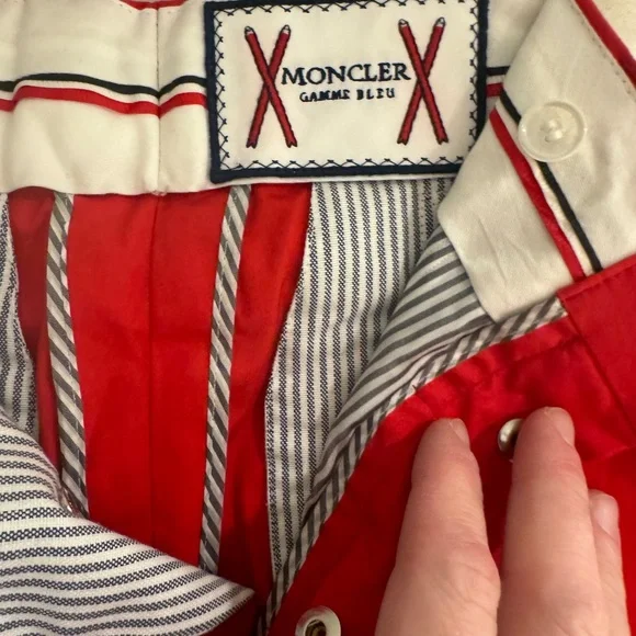 NWOT Moncler Game Bleu Red casual pants brandsize 2 or US 31x32